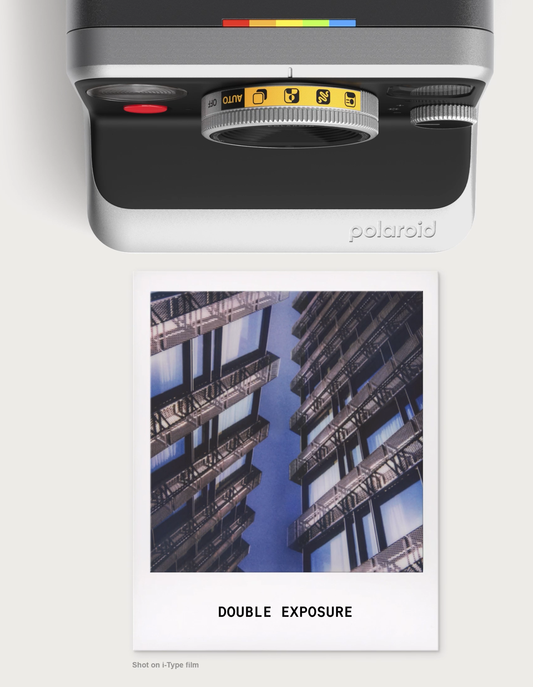 Polaroid Mod – pokrętło trybów i odbitka z efektem podwójnej ekspozycji